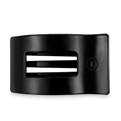 Large black flat rectangle hair clip, photo 2 of 5