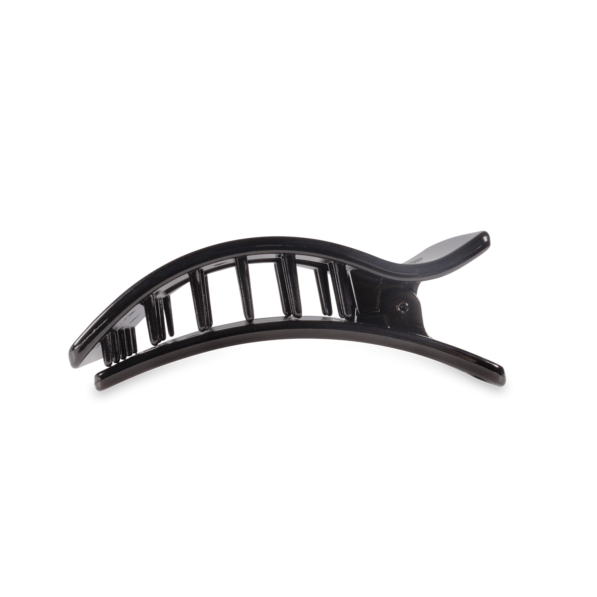 Medium black flat rectangle hair clip, photo 4 of 5