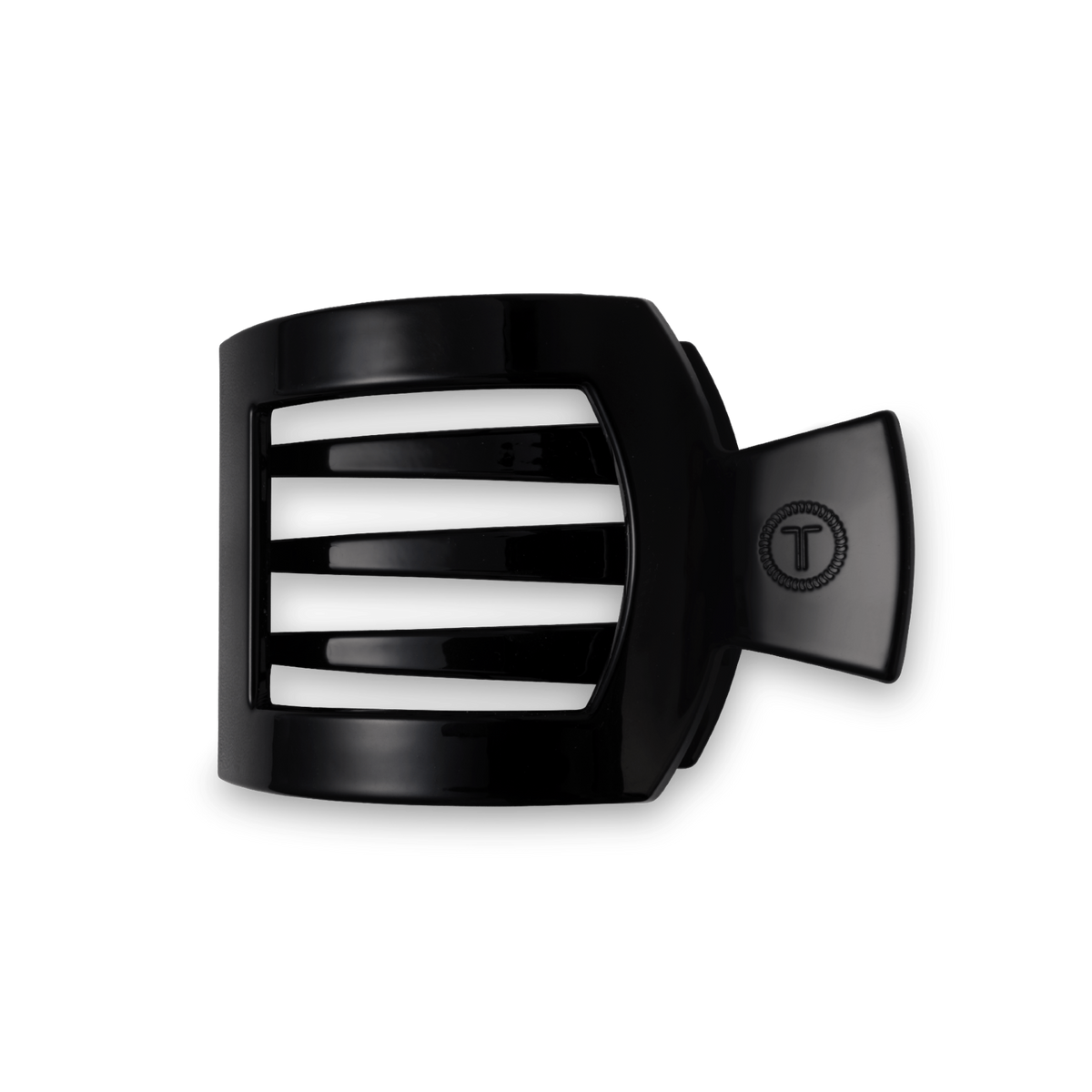 Medium black flat square hair clip, photo 2 of 6