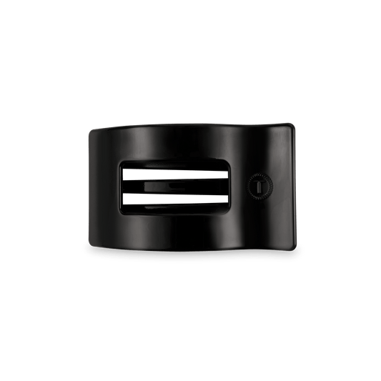 Small black flat rectangle hair clip, photo 2 of 5