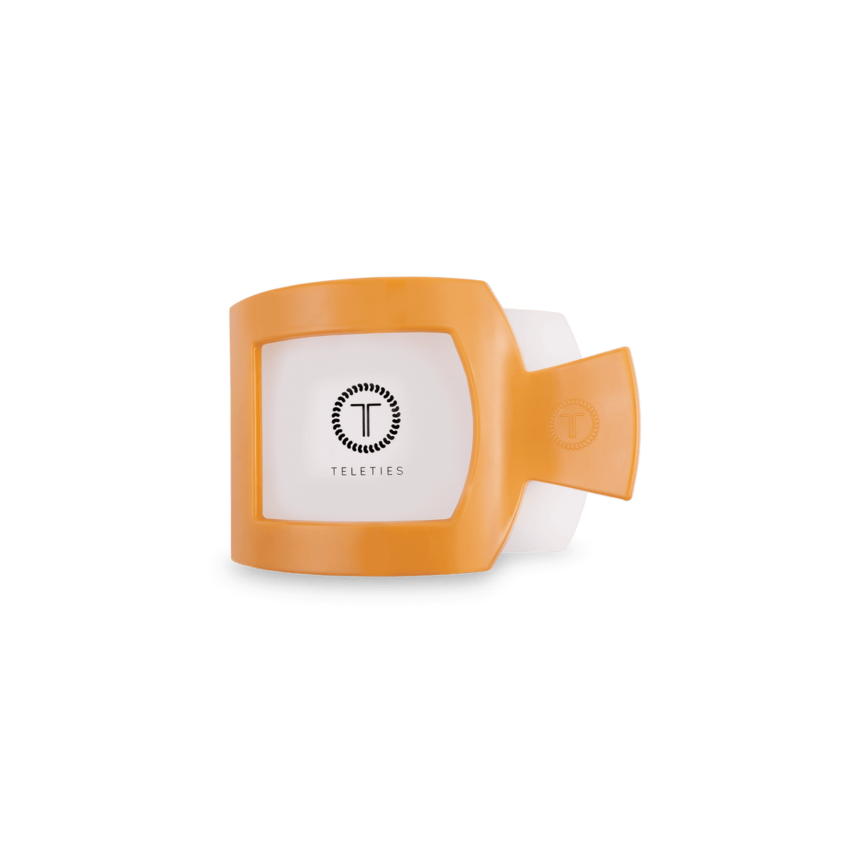 Small orange flat square hair clip, photo 3 of 4