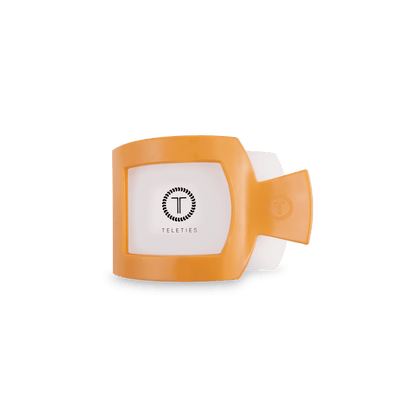 Small orange flat square hair clip, photo 3 of 4
