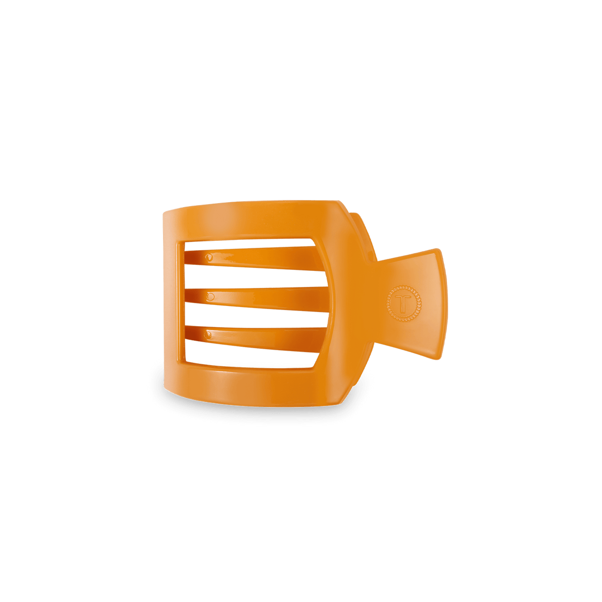 Small orange flat square hair clip, photo 2 of 4