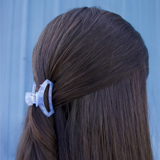 Tiny open claw hair clip in blue, photo 1 of 4
