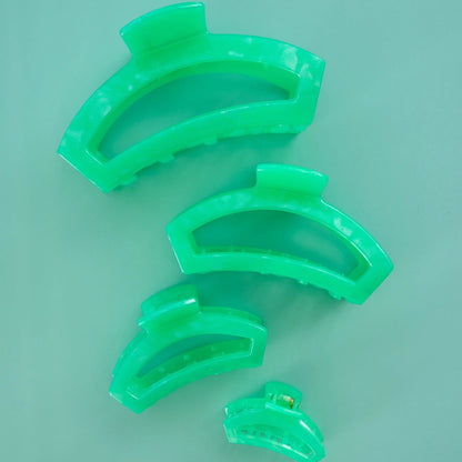 Large open claw hair clip in green, photo 4 of 4