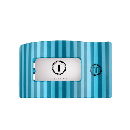 Large blue flat rectangle hair clip, photo 3 of 5