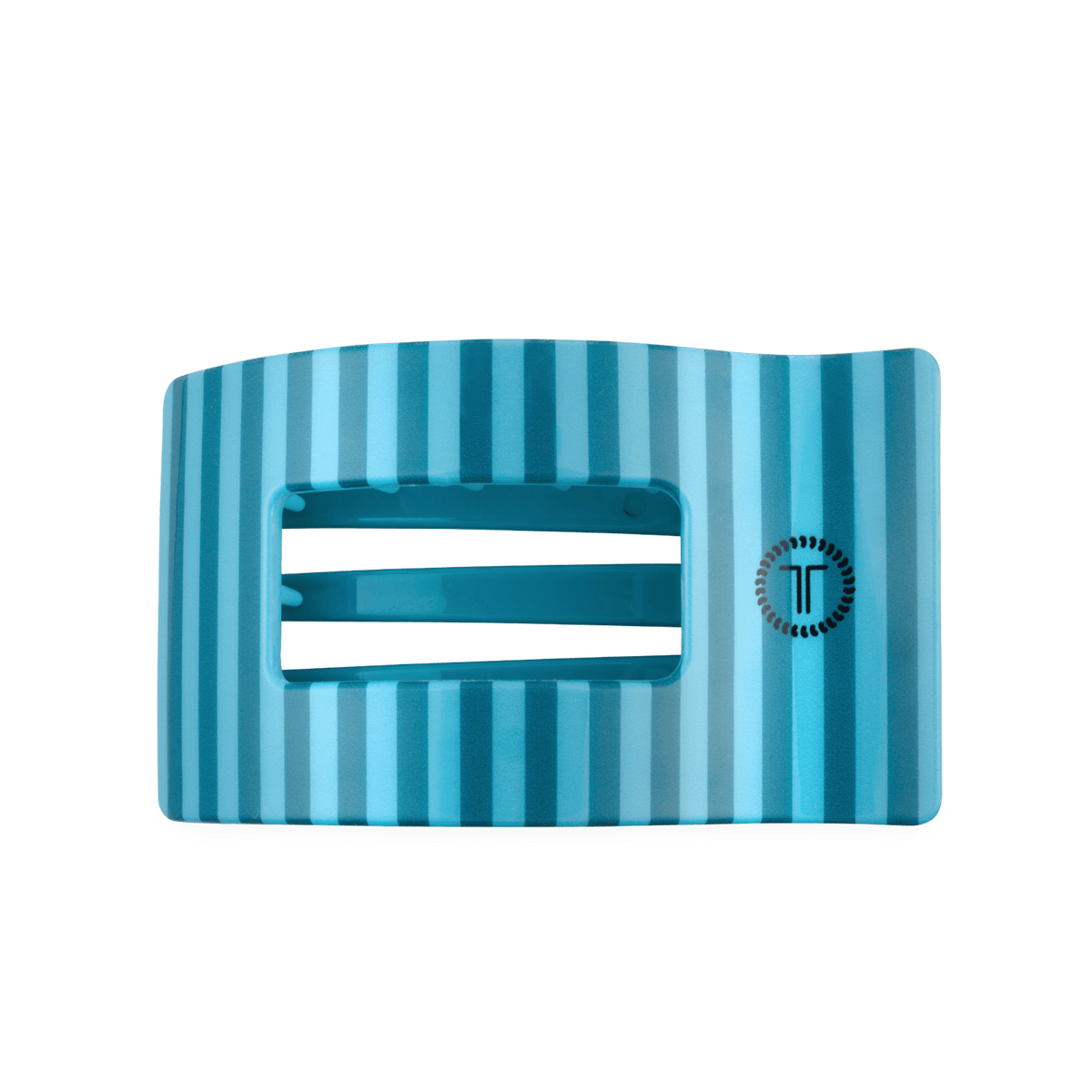 Large blue flat rectangle hair clip, photo 2 of 5