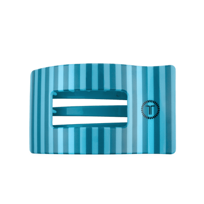 Large blue flat rectangle hair clip, photo 2 of 5