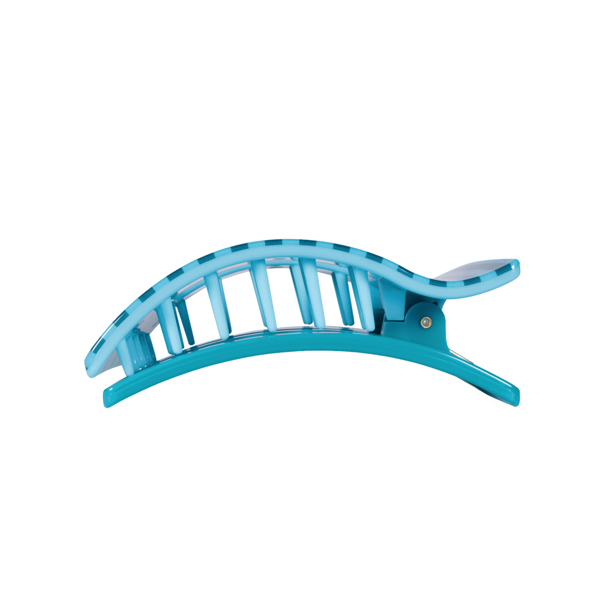 Large blue flat rectangle hair clip, photo 4 of 5