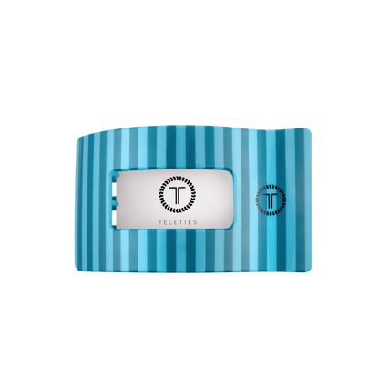 Medium blue flat rectangle hair clip, photo 3 of 5