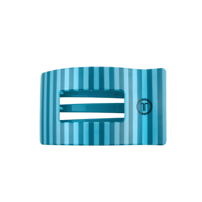Medium blue flat rectangle hair clip, photo 2 of 5