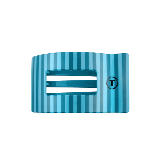 Medium blue flat rectangle hair clip, photo 2 of 5