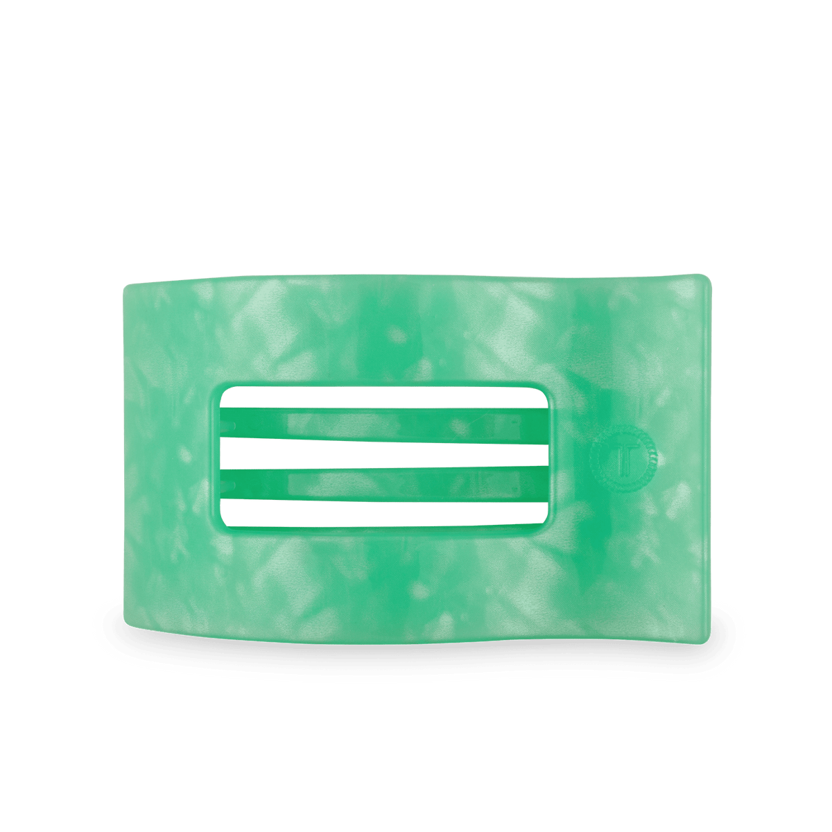 Large green flat rectangle hair clip, photo 2 of 5