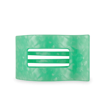Large green flat rectangle hair clip, photo 2 of 5