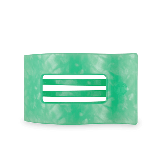 Large green flat rectangle hair clip, photo 2 of 5