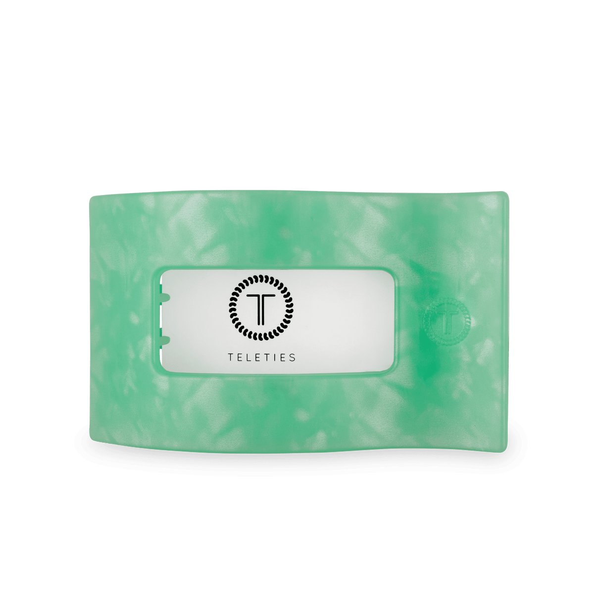 Large green flat rectangle hair clip, photo 3 of 5