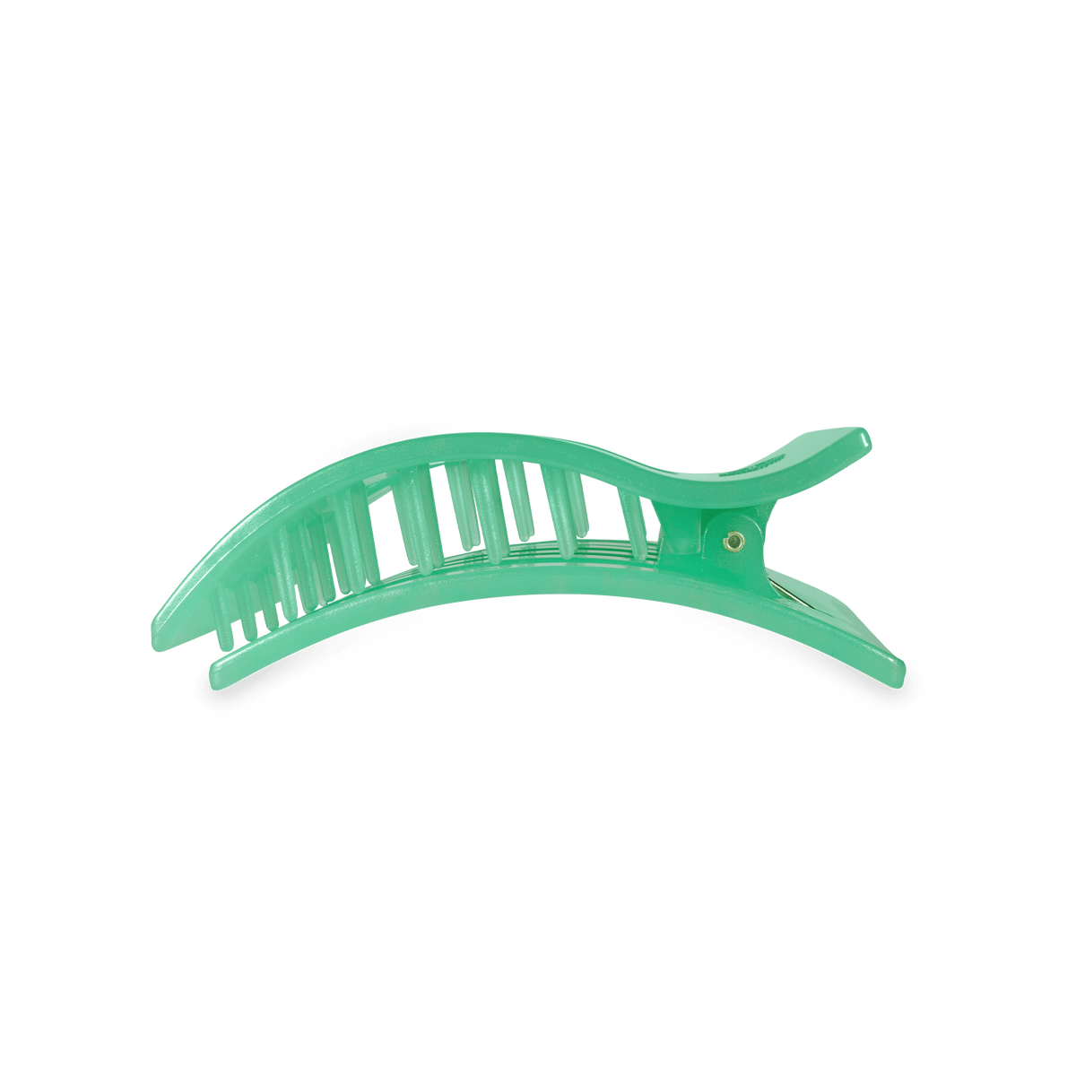 Medium green flat rectangle hair clip, photo 4 of 5