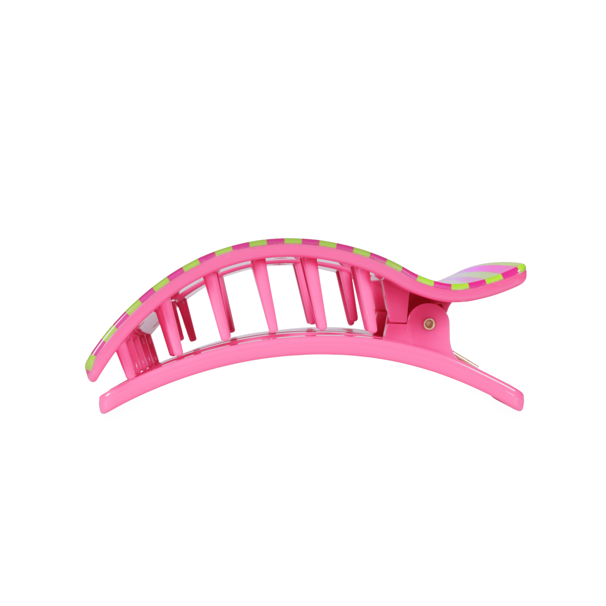Large pink flat rectangle hair clip, photo 4 of 5
