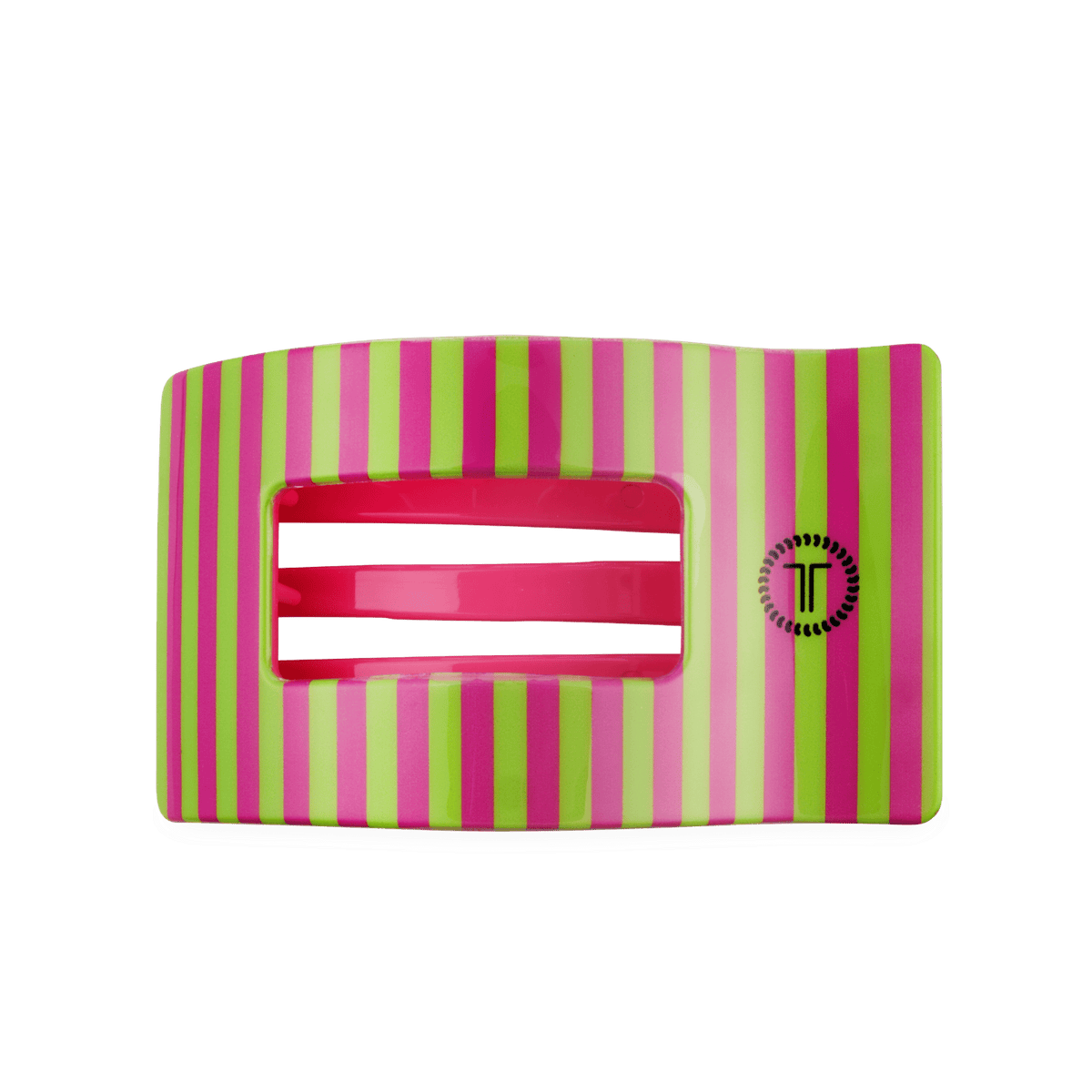 Large pink flat rectangle hair clip, photo 2 of 5