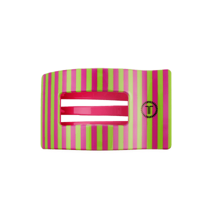 Medium pink flat rectangle hair clip, photo 2 of 5