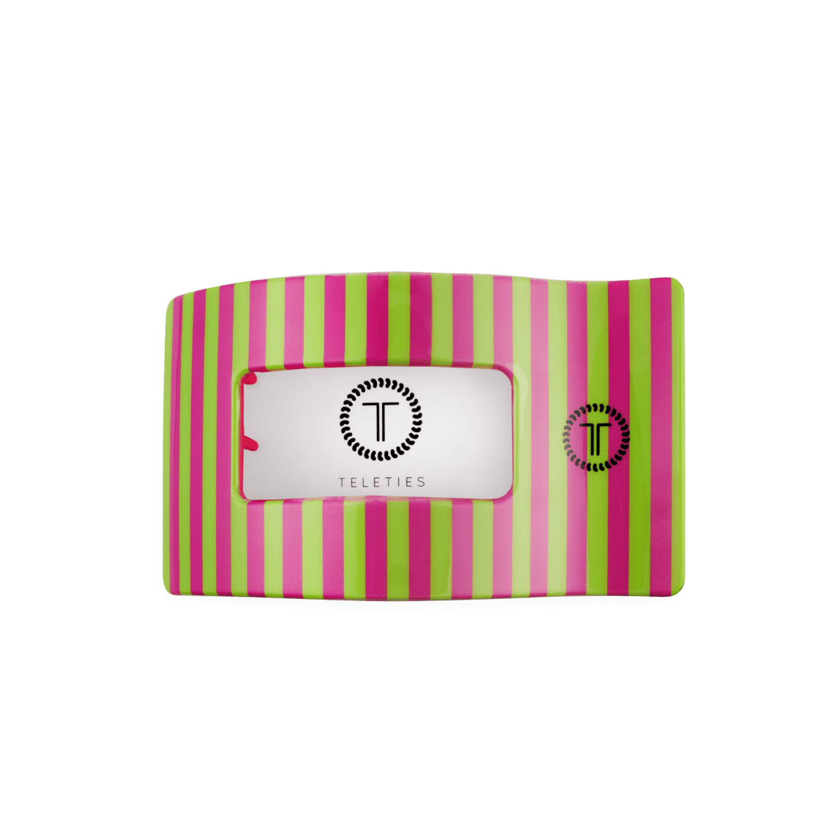Medium pink flat rectangle hair clip, photo 3 of 5