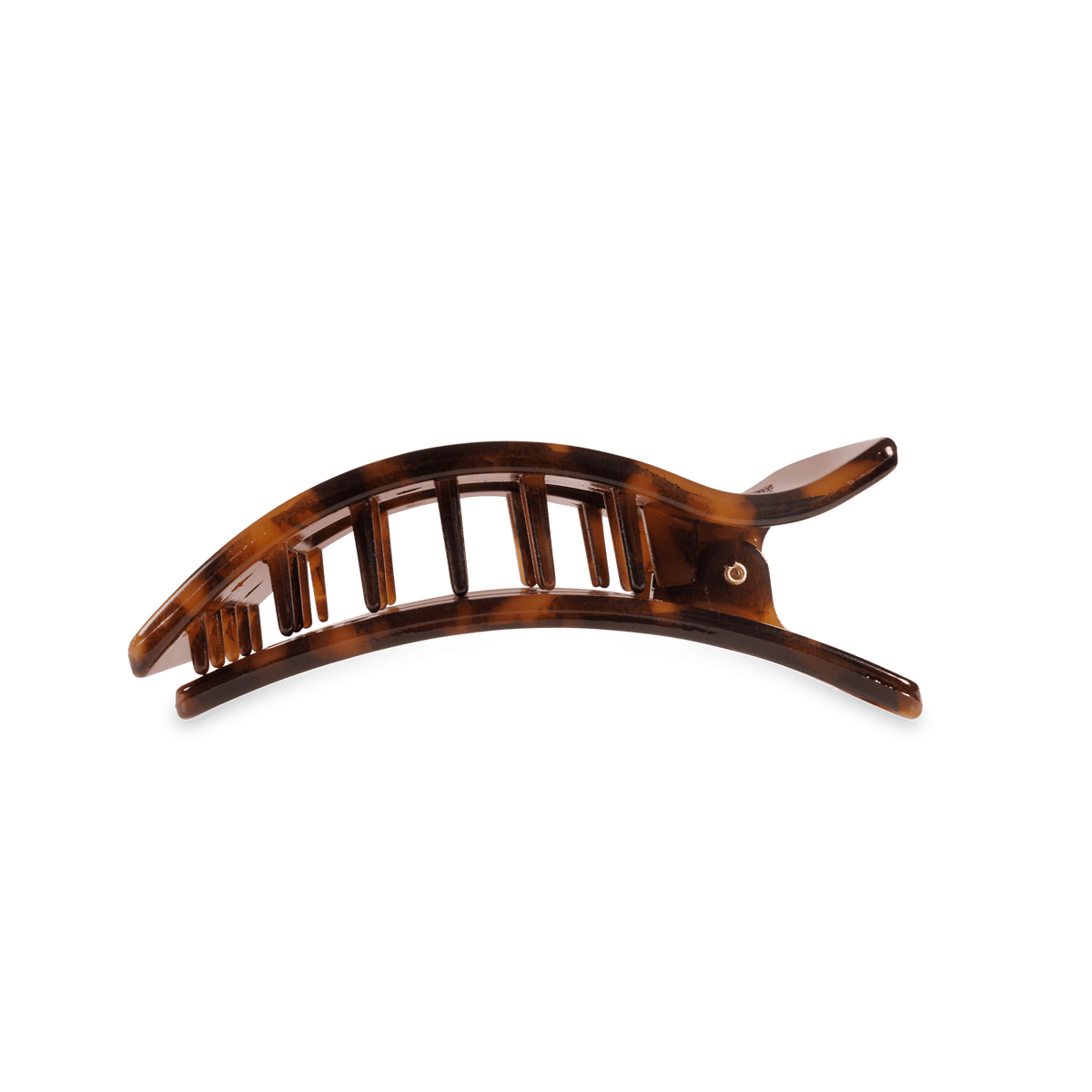Medium tortoise flat rectangle hair clip, photo 4 of 5