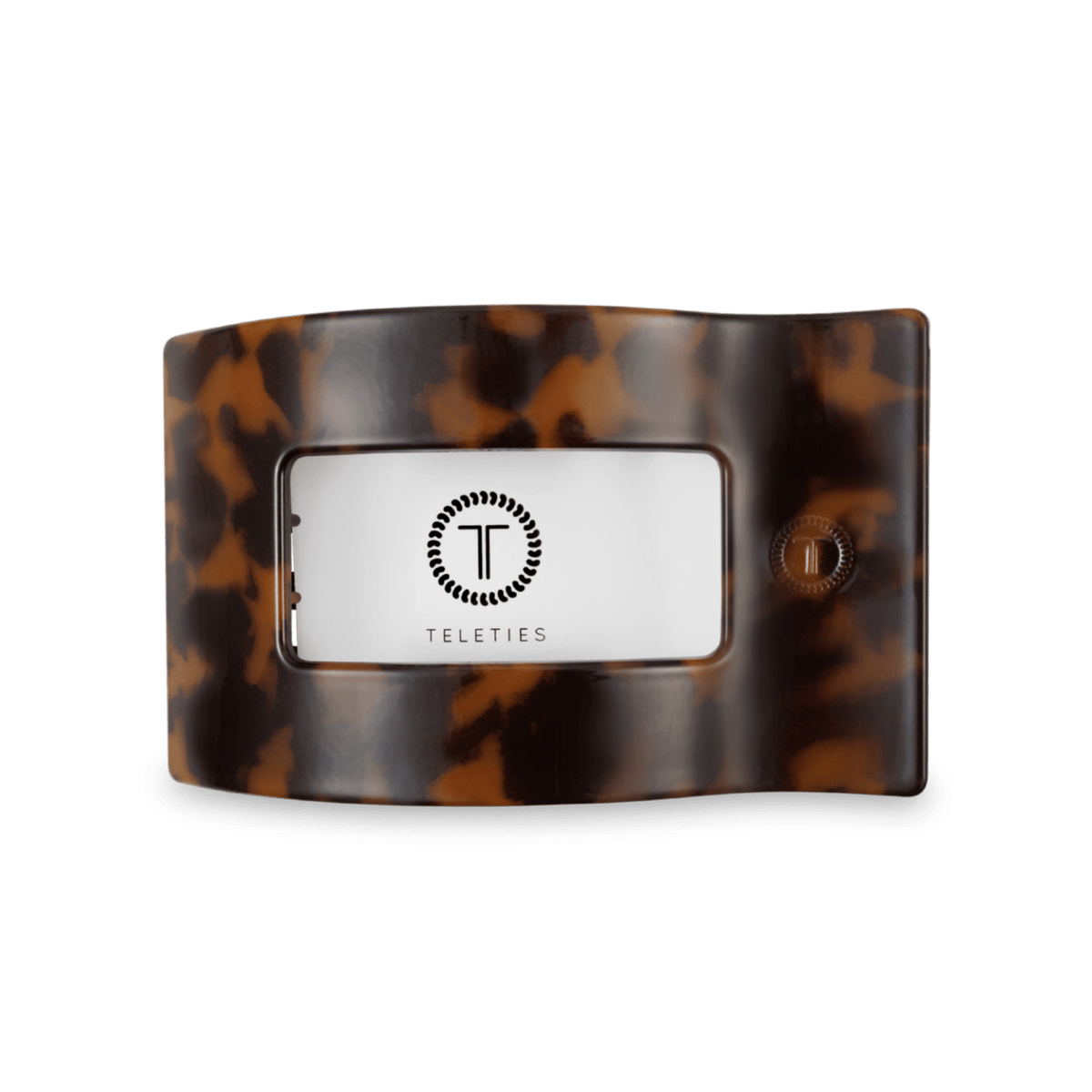 Medium tortoise flat rectangle hair clip, photo 3 of 5