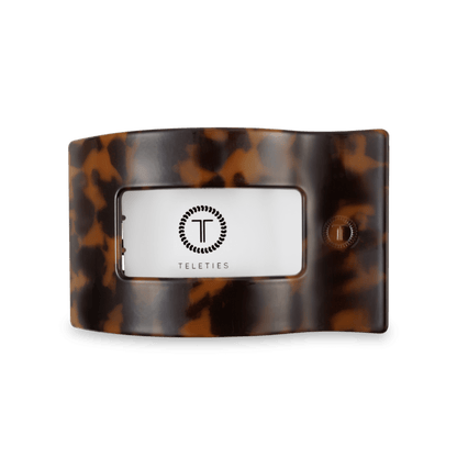 Medium tortoise flat rectangle hair clip, photo 3 of 5