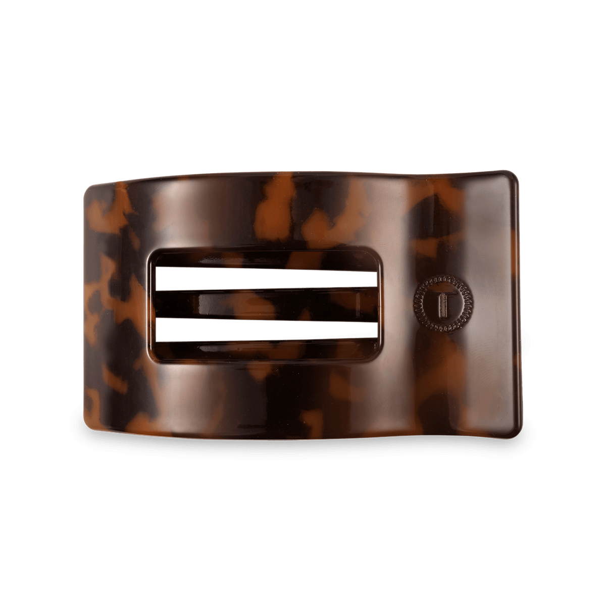 Medium tortoise flat rectangle hair clip, photo 2 of 5