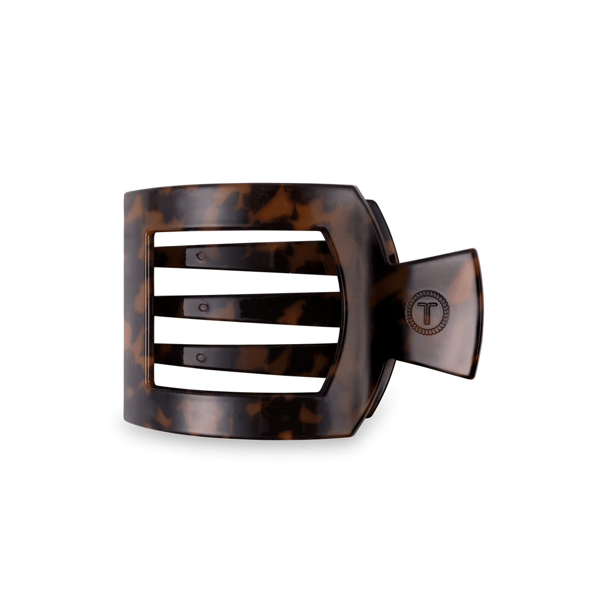 Medium tortoise flat square hair clip, photo 2 of 5