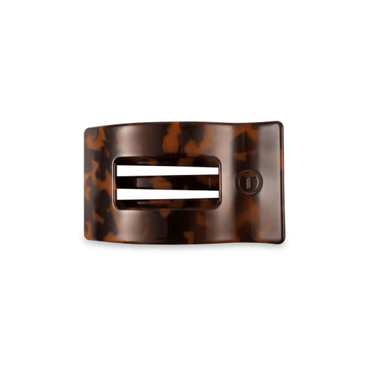 Small tortoise flat rectangle hair clip, photo 2 of 5